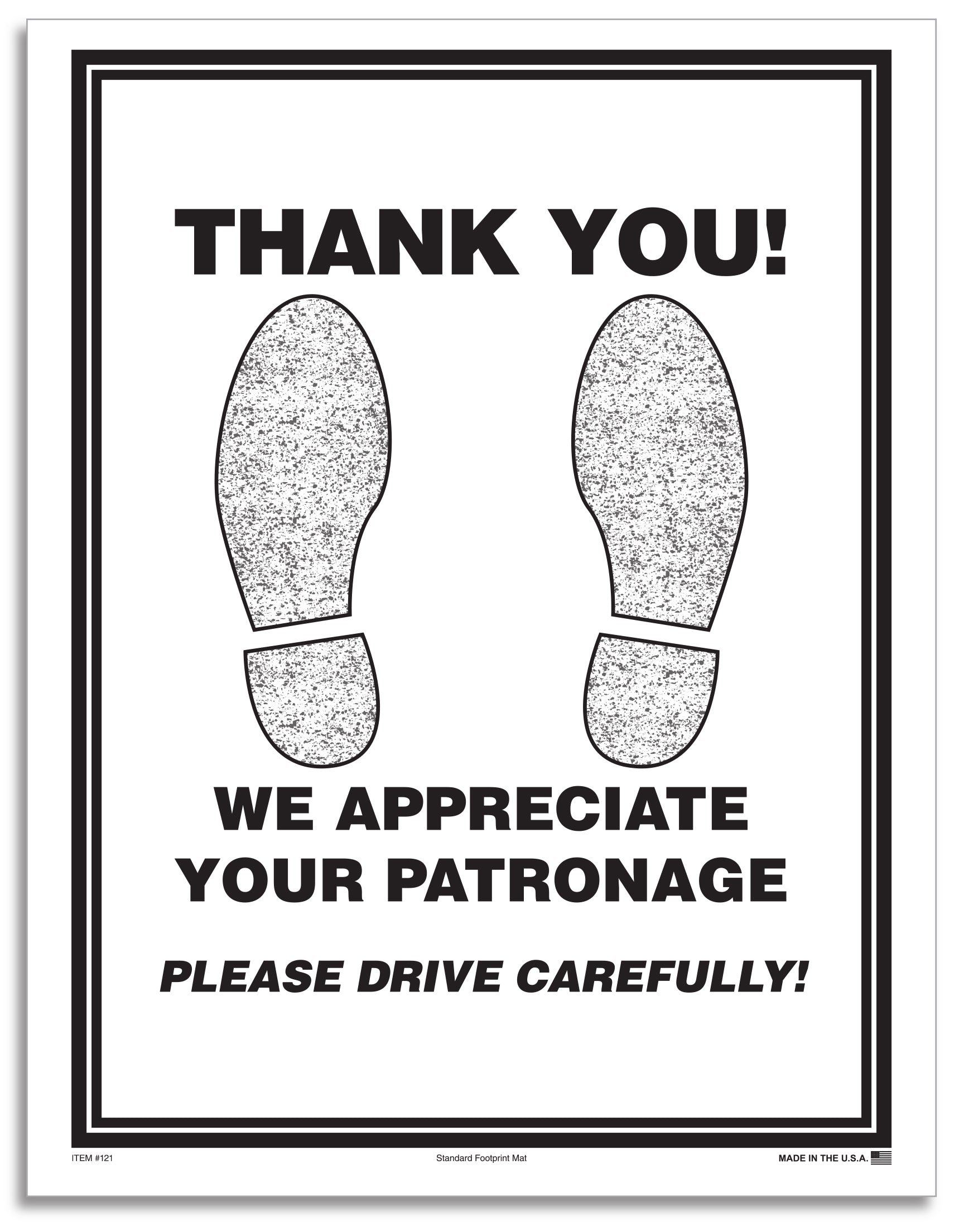 Floor Mat - Paper Footprint - Black, 50#, Box of 1000