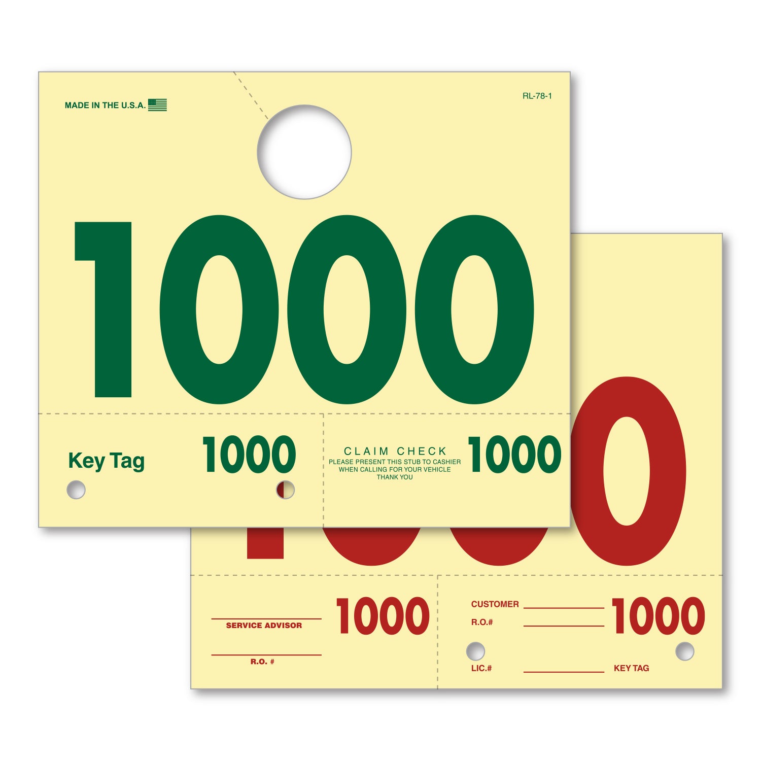 RL-78-1 Buff Dispatch Number Series 1000-1999