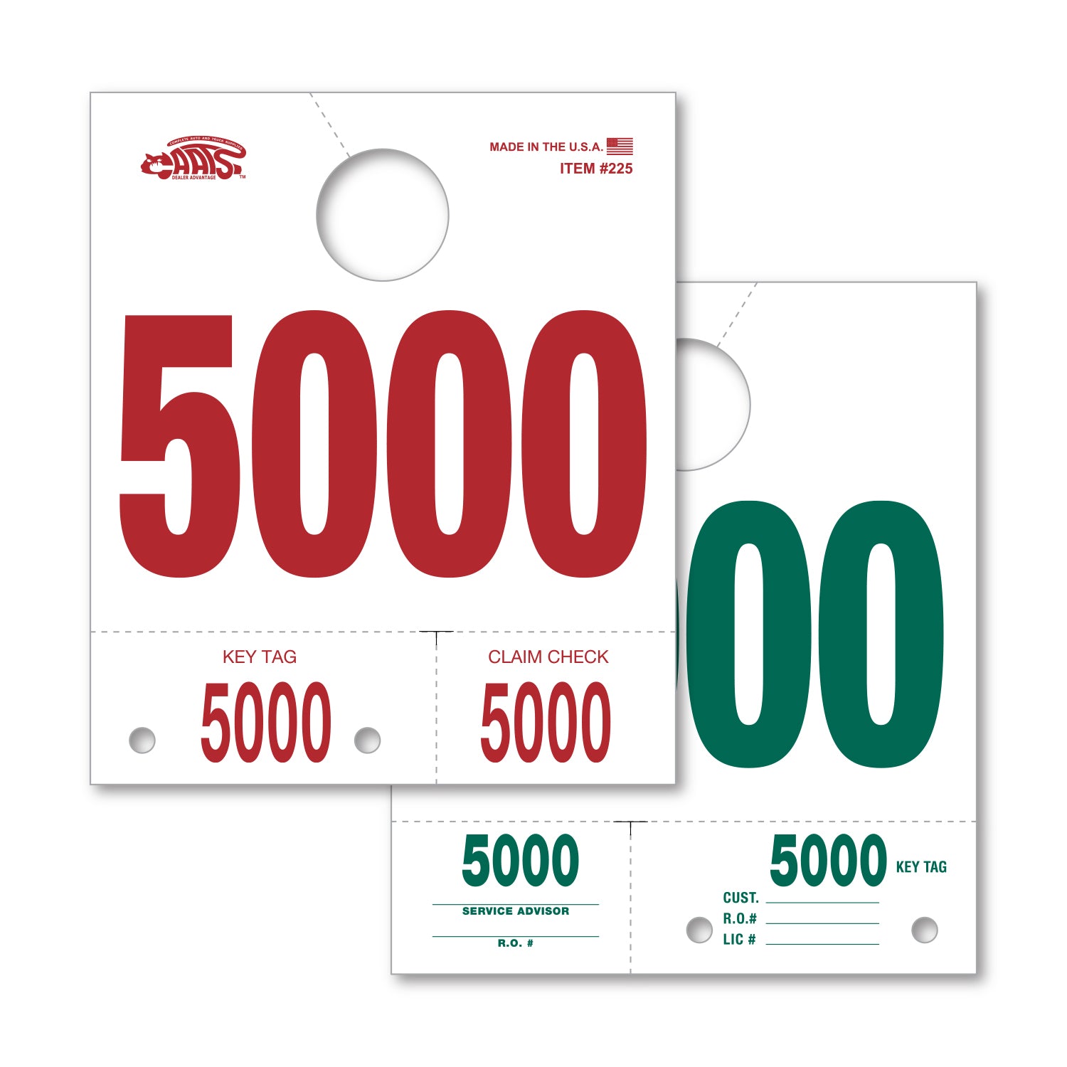 White 4 Digit Dispatch Number - 4DN-5 - Series 5000-5999