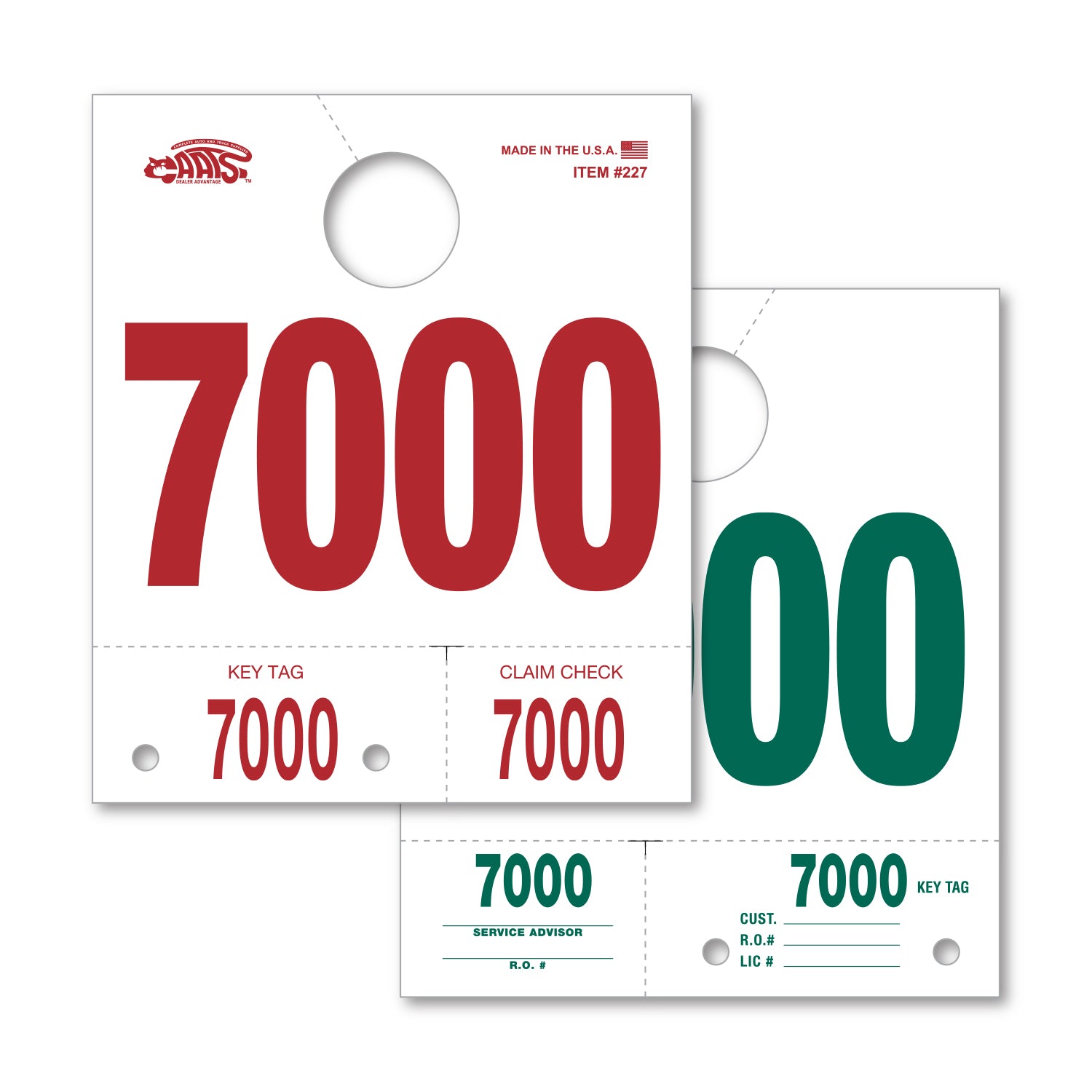 White 4 Digit Dispatch Number - 4DN-7 - Series 7000-7999