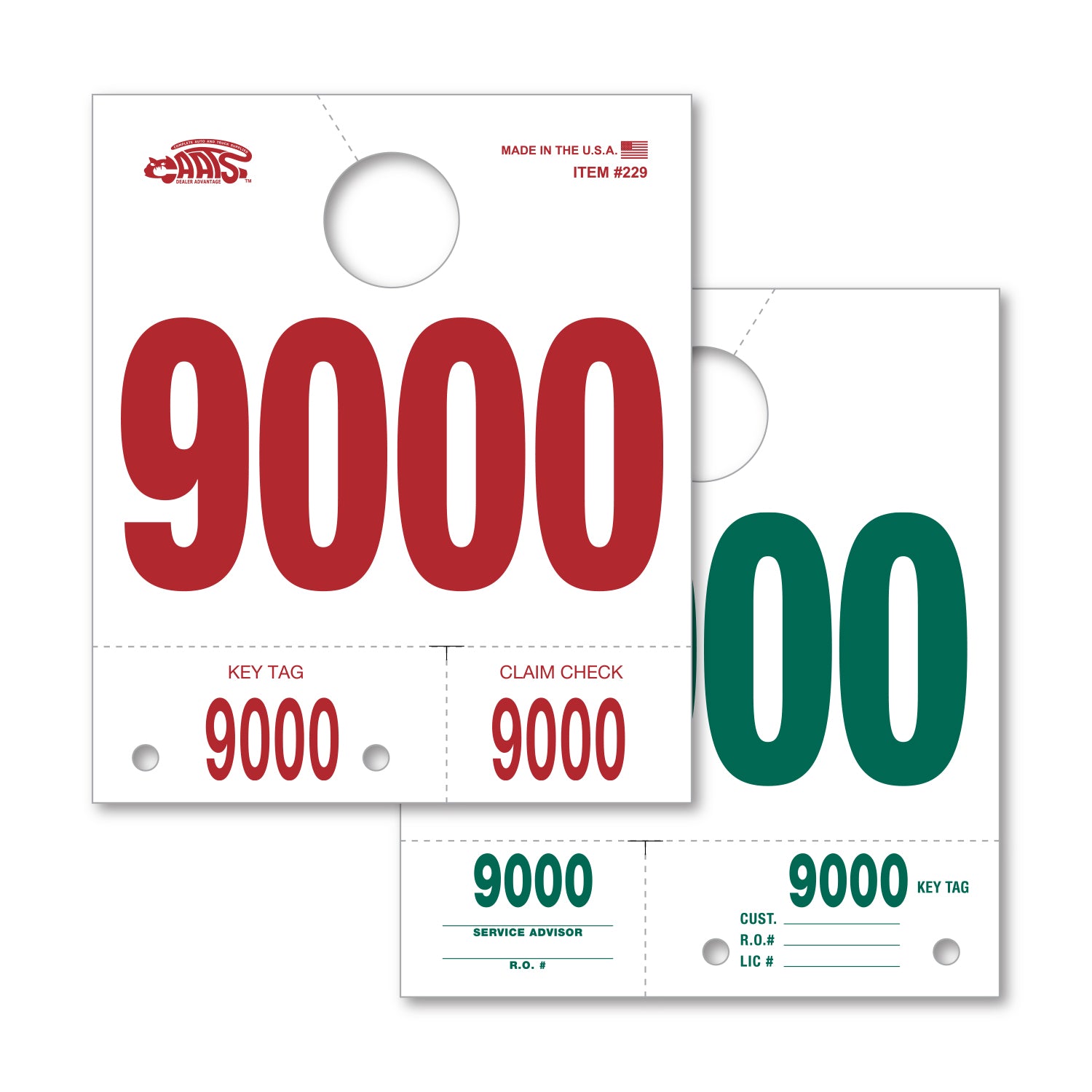 White 4 Digit Dispatch Number - 4DN-9 - Series 9000-9999