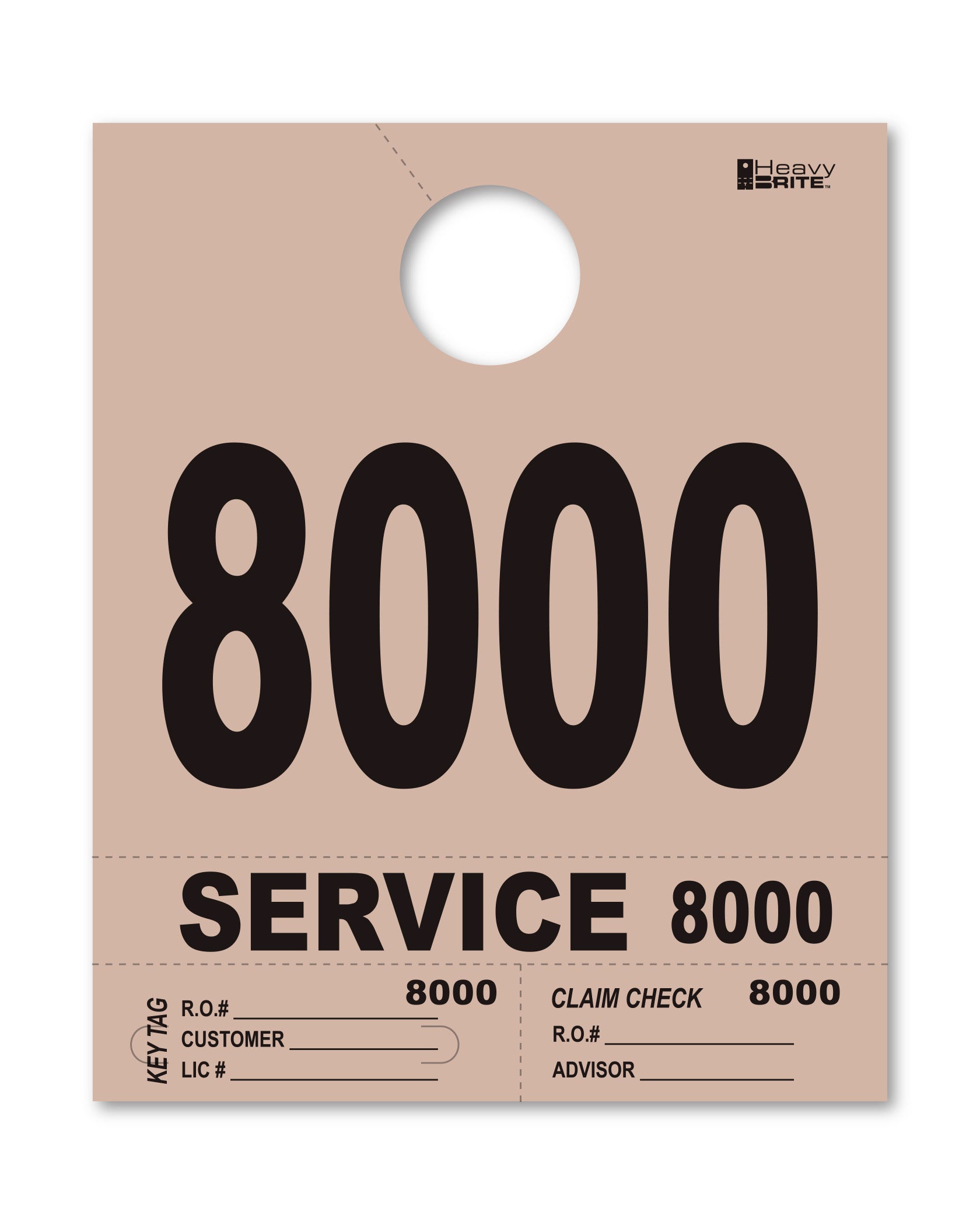 4 Part Heavy Brite Disp. No. - HB4P-8 - Tan - 8000-8999