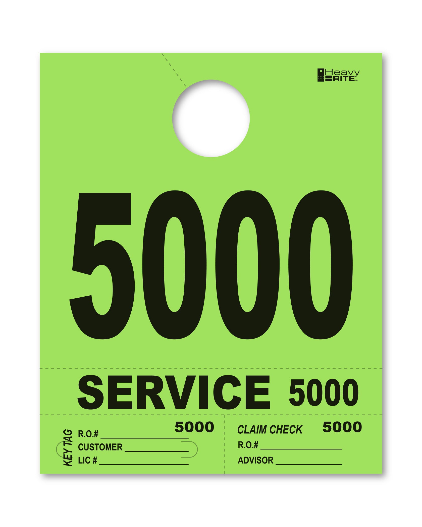 4 Part Heavy Brite Disp. No. - HB4P-5 - Lime Green - 5000-5999