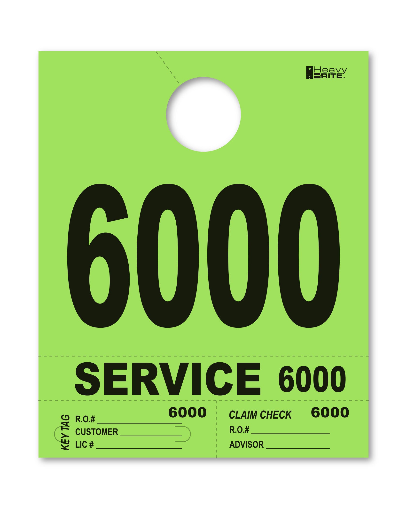 4 Part Heavy Brite Disp. No. - HB4P-6 - Lime Green - 6000-6999