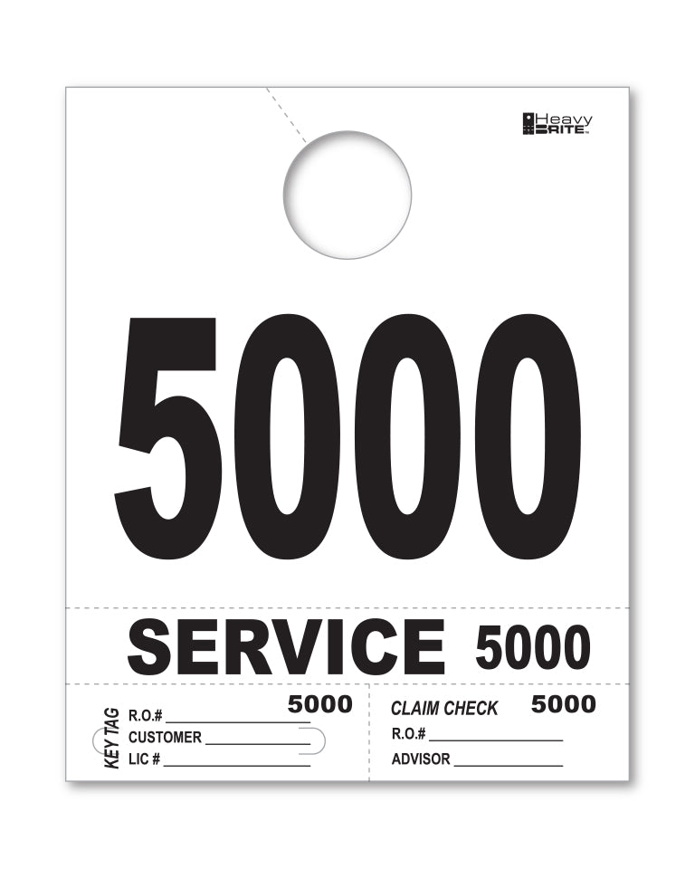 4 Part Heavy Brite Disp. No. - HB4P-5 - White - 5000-5999