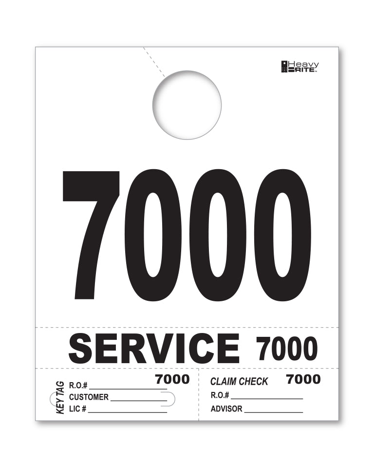 4 Part Heavy Brite Disp. No. - HB4P-7 - White - 7000-7999