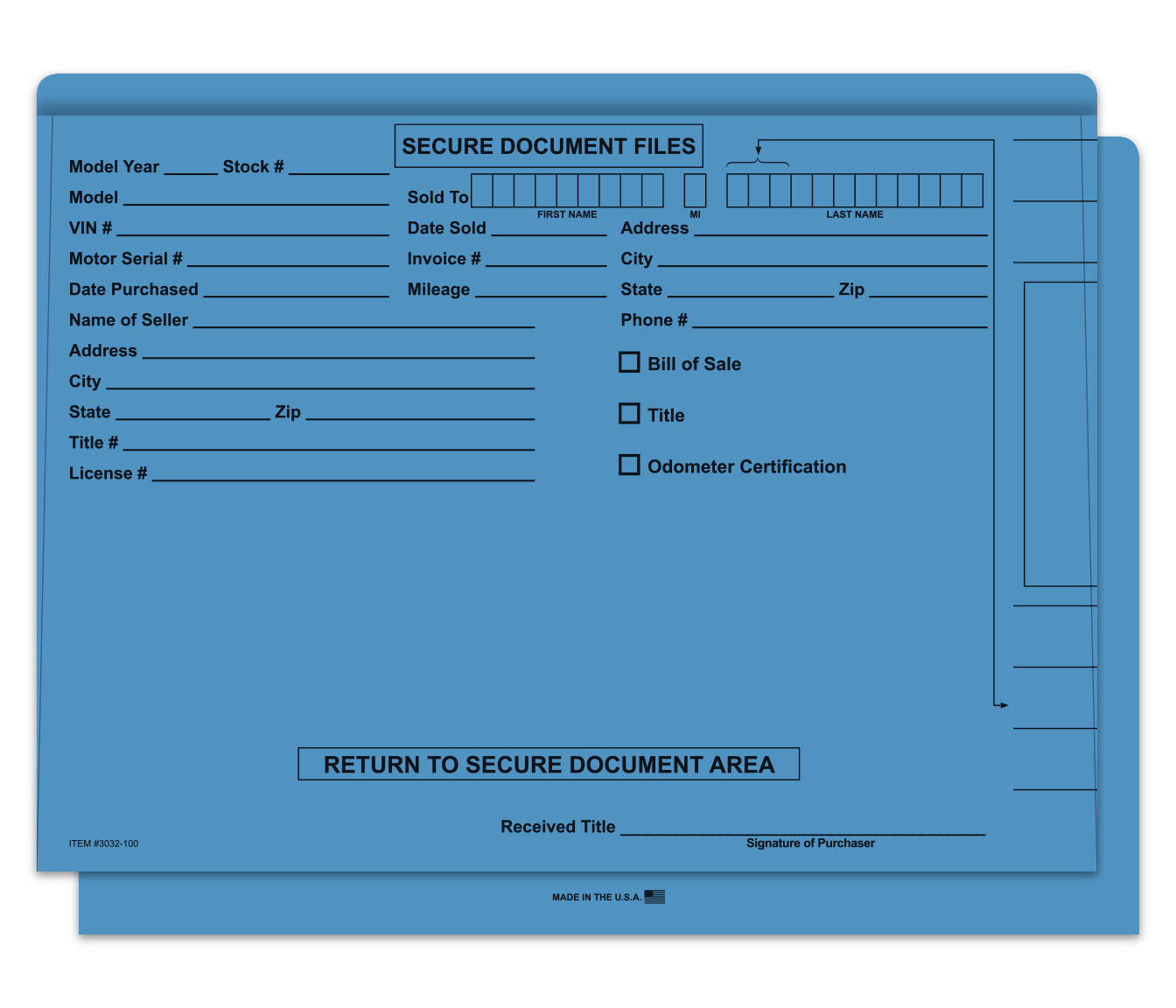 Color-Code Deal Jackets - BLUE - Box of 100