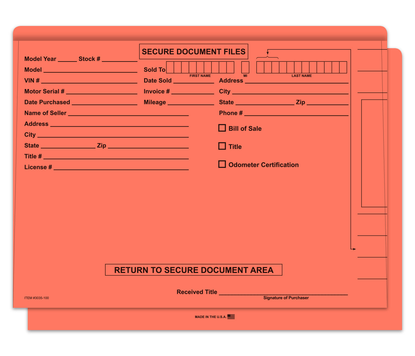 Color-Code Deal Jackets - ORANGE - Box of 100