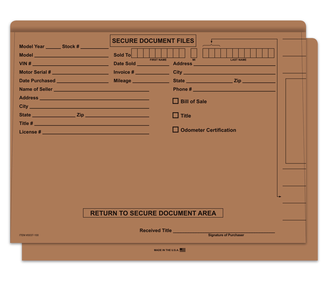 Color-Code Deal Jackets - BROWN - Box of 100