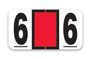 Roll of 500 Color-Code Labels Number 6