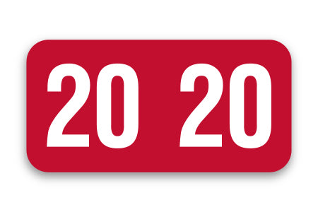 Roll of 500 Year 2020 Labels for Color-Code