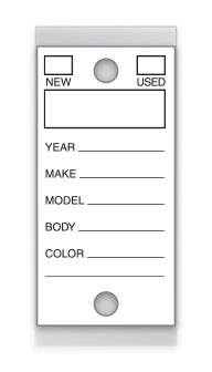 Self-Protect Key Tags - WHITE # 200 - 250 Per Box With Rings