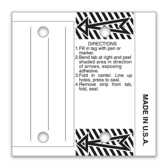 Multi Use Key Tag - WHITE #204 - 250 Per Box With Rings