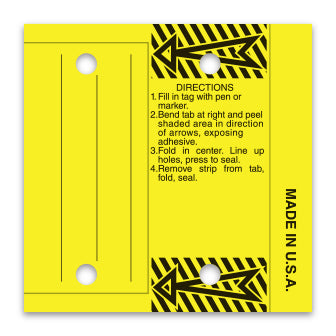 Multi Use Key Tag - YELLOW #204 - 250 Per Box With Rings