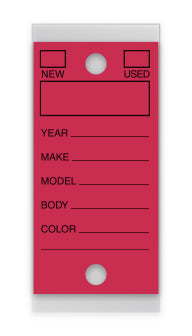 Self-Protect Key Tags - RED #200 - 250 Per Box With Rings