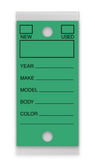 Self-Protect Key Tags - GREEN #200 - 250 Per Box With Rings