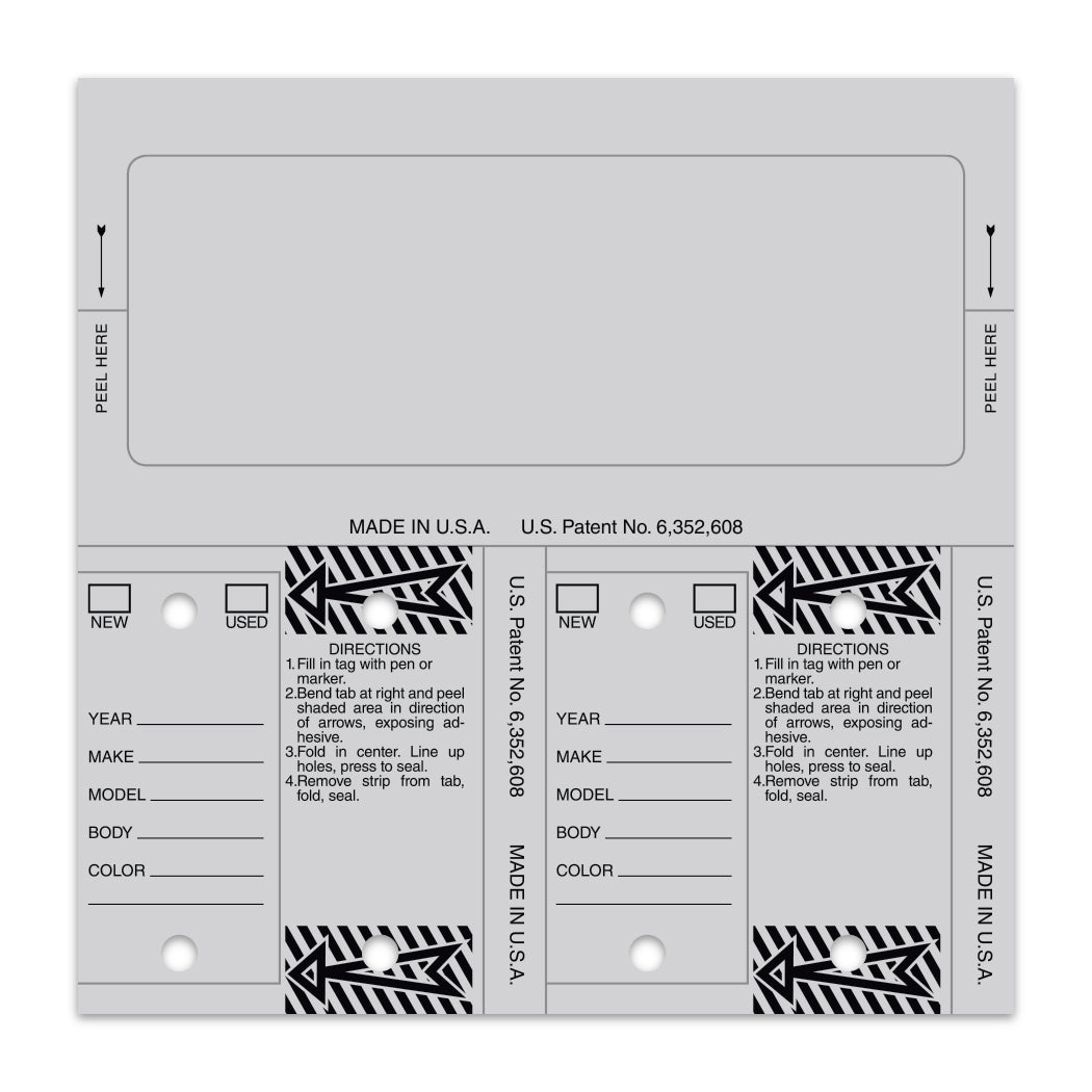 Control-Tags - #226 - Qty. 125 Per Box With Rings - Gray Blank