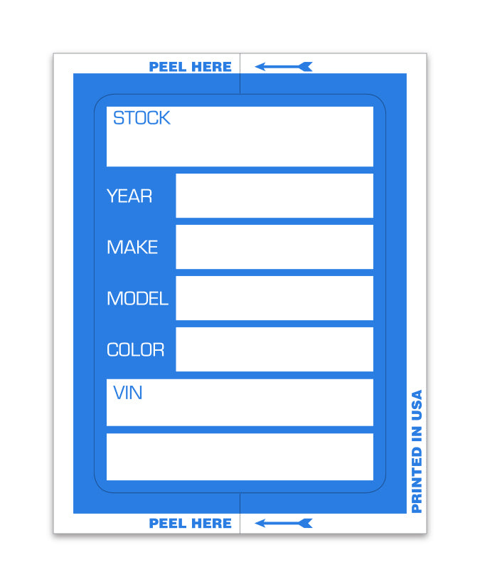 Kleer-Bak Stock Sticker - BLUE #405, Large - 100 per pack