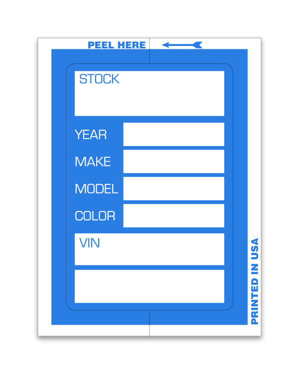 Kleer-Bak Stock Sticker - BLUE #400 - 100 per pack