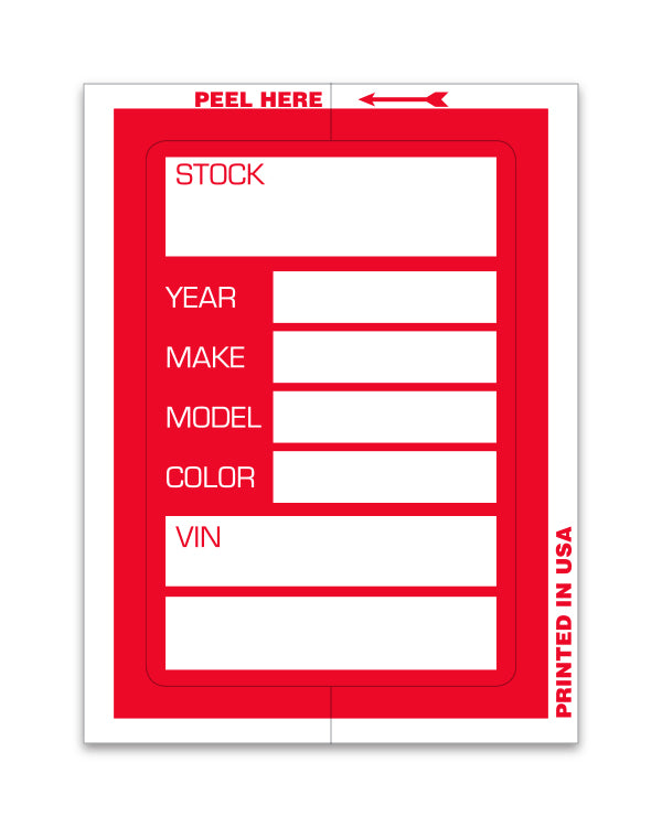 Kleer-Bak Stock Sticker - RED #400 - 100 per pack