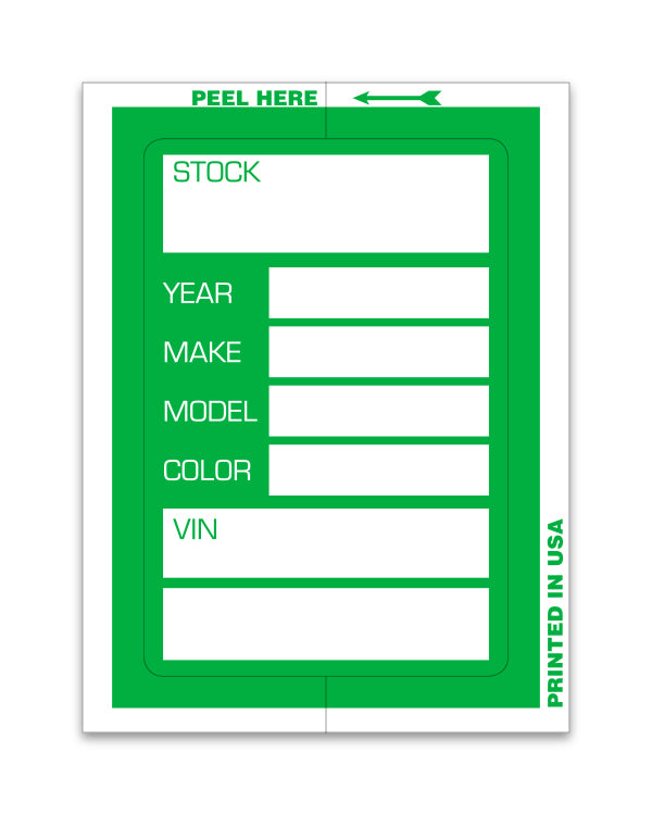 Kleer-Bak Stock Sticker - GREEN #400 - 100 per pack