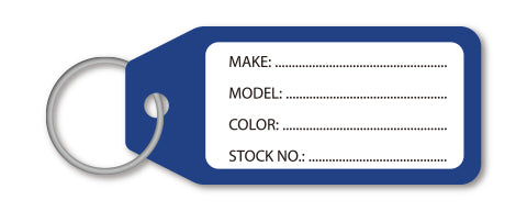 Plastic Key Tag - Blue - Qty. 100 Per Box