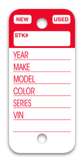 Top Stripe Key Tags, Form #225 - RED, Qty 250