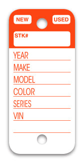 Top Stripe Key Tags, Form #225 - ORANGE, Qty 250