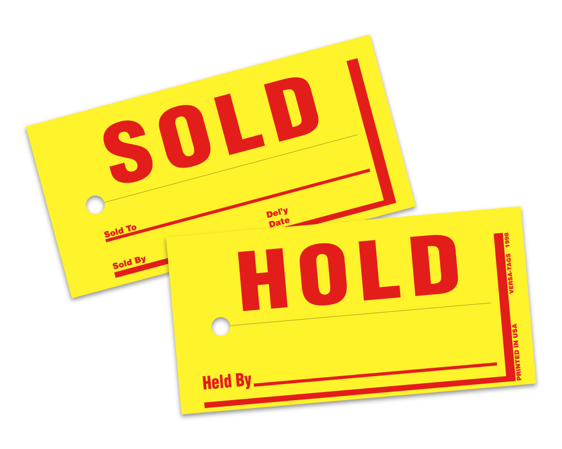Mini Sold/Hold Tags - #855 - 2 3/8" x 4 3/4" Qty. 250