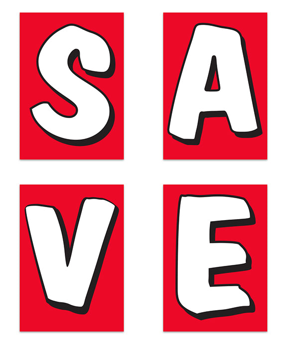 Underhood Sign - SAVE - Red - Qty 1