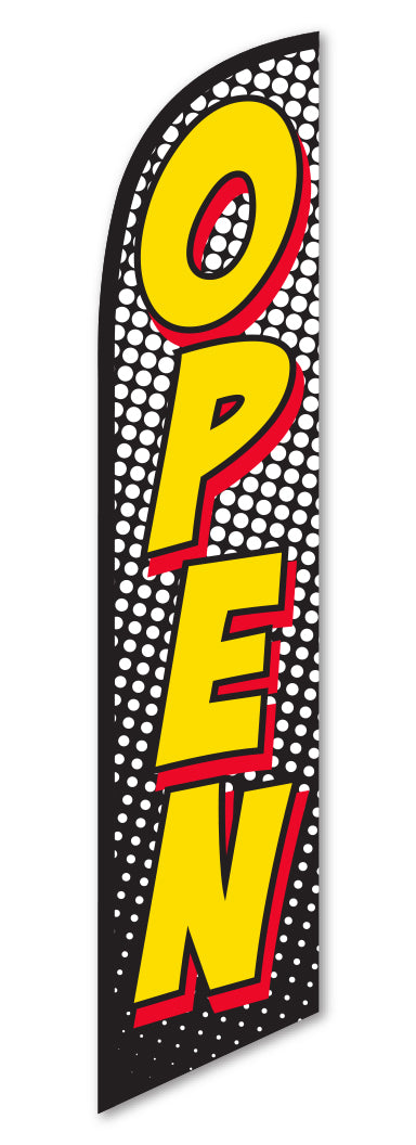 Swooper Banner - OPEN (Red & Yellow) - Qty. 1