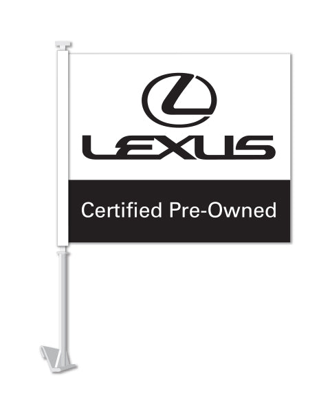 Manufacturer Clip-On Flag - Lexus Bl/W Certified Pre Owned - Qty. 1