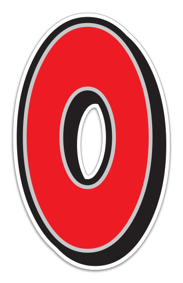Giant Magnetic Number - Red with Gray Border - 0 - Qty. 1
