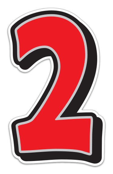 Giant Magnetic Number - Red with Gray Border - 2 - Qty. 1
