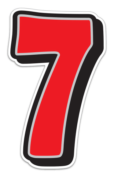 Giant Magnetic Number - Red with Gray Border - 7 - Qty. 1