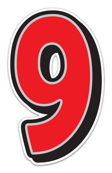 Giant Magnetic Number - Red with Gray Border - 9 - Qty. 1