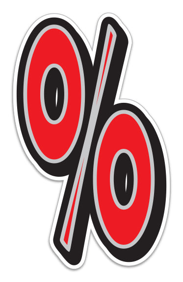 Giant Magnetic Number - Red with Gray Border - "%" - Qty. 1