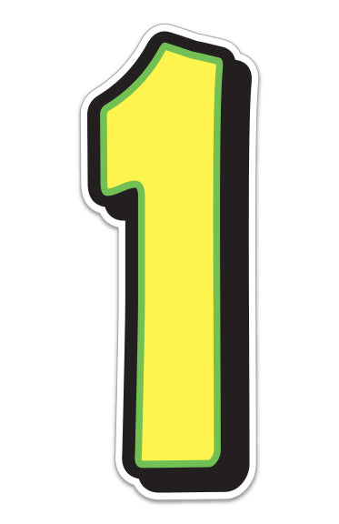 Giant Magnetic Number - Yellow with Green Border - 1 - Qty. 1