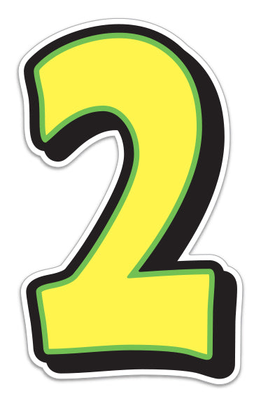 Giant Magnetic Number - Yellow with Green Border - 2 - Qty. 1