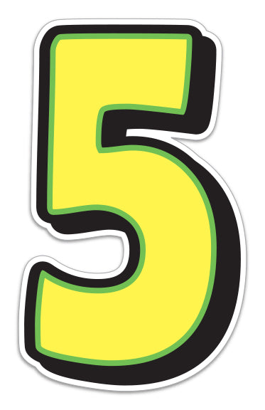 Giant Magnetic Number - Yellow with Green Border - 5 - Qty. 1