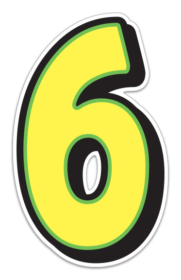 Giant Magnetic Number - Yellow with Green Border - 6 - Qty. 1