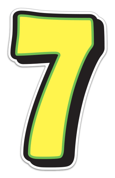 Giant Magnetic Number - Yellow with Green Border - 7 - Qty. 1