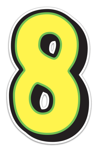 Giant Magnetic Number - Yellow with Green Border - 8 - Qty. 1