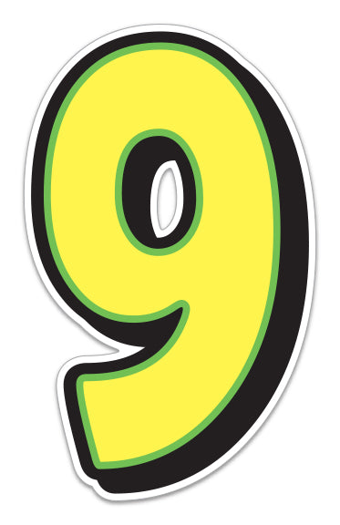 Giant Magnetic Number - Yellow with Green Border - 9 - Qty. 1