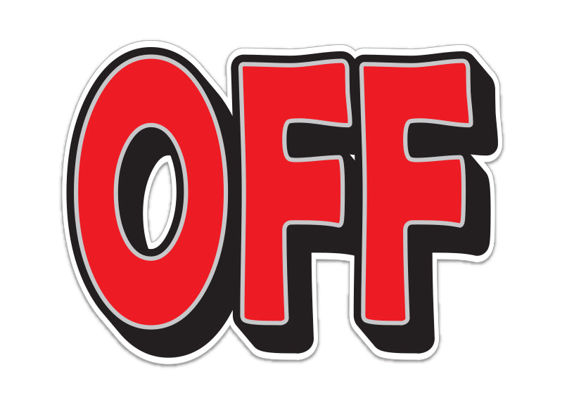 Giant Magnetic Slogan - Red with Gray Border - OFF - Qty. 2