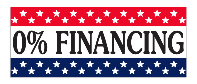 Windshield Banner - 0 % Financing - Qty. 1