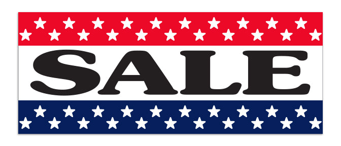 Windshield Banner - Sale-Red/White/Blue - Qty. 1