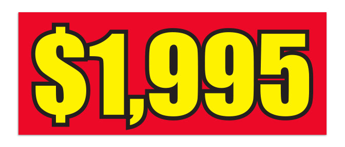 Windshield Banner - $1,995 Red - Qty. 1