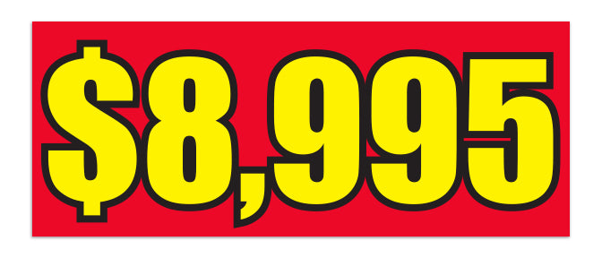 Windshield Banner - $8,995 Red - Qty. 1
