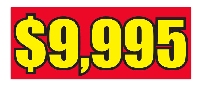 Windshield Banner - $9,995 Red - Qty. 1